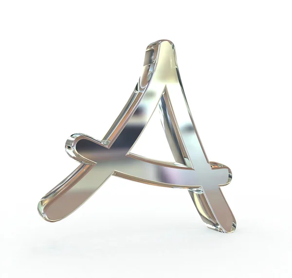 3D metal alfabetet symbol. (isolerad.) — Stockfoto