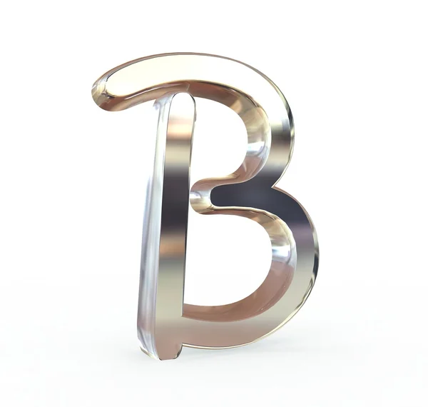 Symbole de l'alphabet métal 3d. (isolé .) — Photo