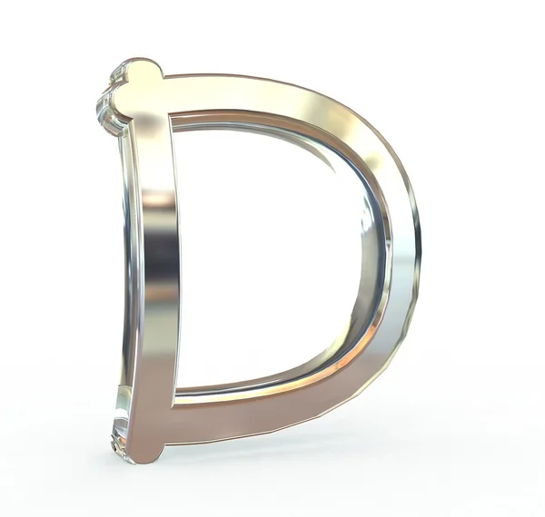 3D metal alfabetet symbol. (isolerad.) — Stockfoto
