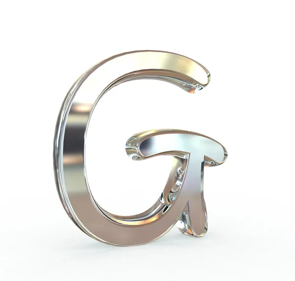 3D fém ábécé szimbólum. (elszigetelt.) — Stock Fotó
