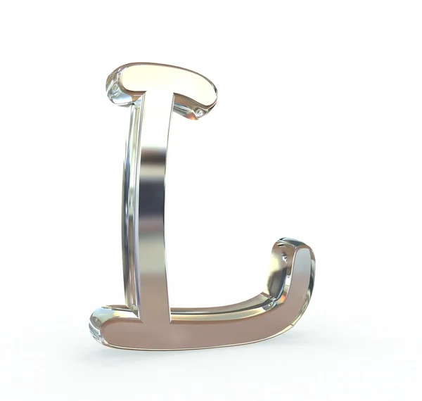 3d símbolo alfabeto metálico. (isolado .) — Fotografia de Stock