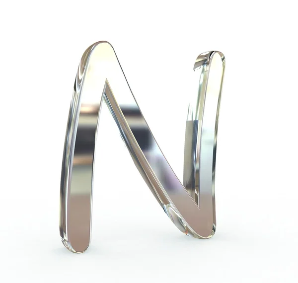 3d metalen alfabet symbool. (Geïsoleerd.) — Stockfoto