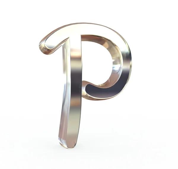 3D символ металевого алфавіту. (ізольовано .) — стокове фото