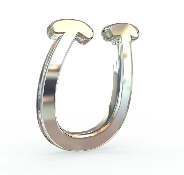 3D Metallbuchstabe Symbol. (isoliert.) — Stockfoto