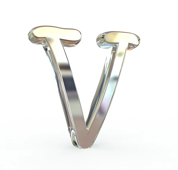 3D fém ábécé szimbólum. (elszigetelt.) — Stock Fotó