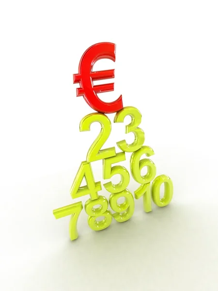 3D znak euro do šampion. — Stock fotografie