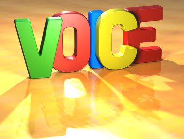 Word Voice on yellow background clipart