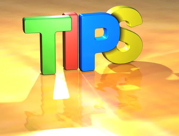 Word Tips on yellow background — Stock Photo, Image