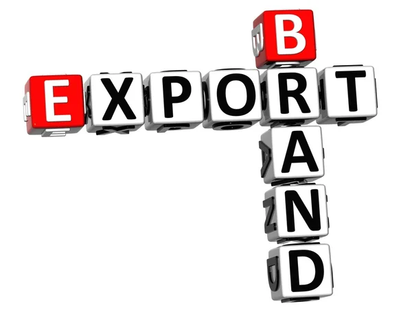 3D-merk export kruiswoordraadsel — Stockfoto
