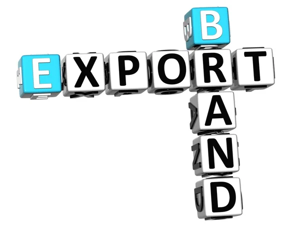 3D-merk export kruiswoordraadsel — Stockfoto