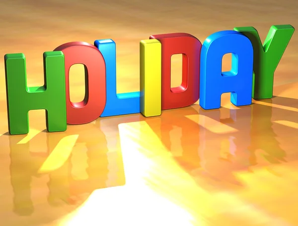 Word Holiday on yellow background — Stock Photo, Image