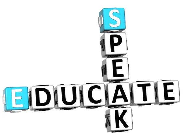 3D Speak Educar palavras cruzadas — Fotografia de Stock