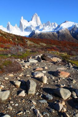 güzel doğa manzarası ile mt. fitz roy los glaciares Milli Parkı, patagonia, Arjantin görüldüğü gibi