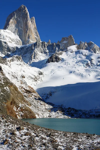 Prachtige natuur landschap met mt. fitz roy zoals te zien in los glaciares national park, Patagonië, Argentinië — Stockfoto