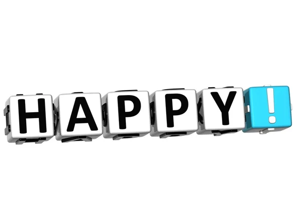 Palavra cruzada feliz 3D — Fotografia de Stock