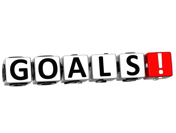 3D Goals Button Click Here Block Text — Stock Photo, Image
