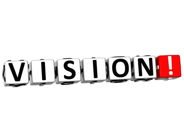 3D Vision Button Click Here Block Text — Stock Photo, Image