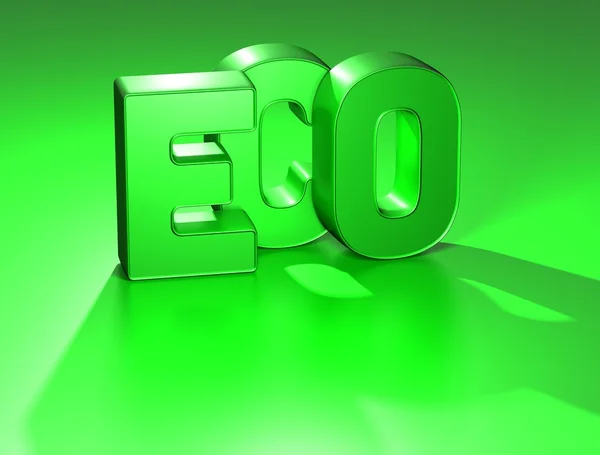 Word Eco on green background — Stock Photo, Image
