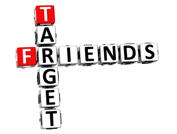3D Target Friends Crossword — Stock Photo, Image