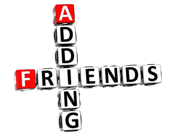 3D Adding Friends Crossword — Stock Photo, Image
