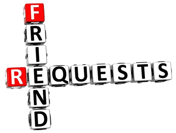 3D Requests Friend Crossword — Stock Photo, Image