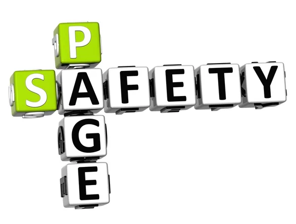 3D Safety Page Crossword — Stock Photo, Image