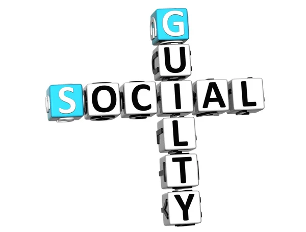 3d schuldig soziale Kreuzworträtsel — Stockfoto