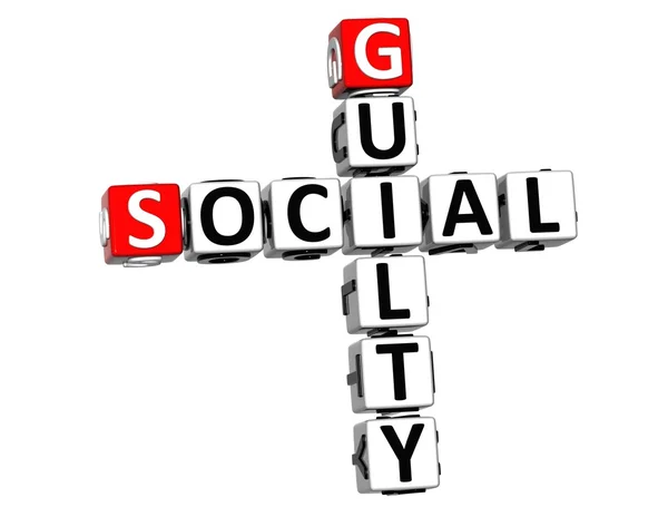 3D Guilty Social Crossword — Stock Photo, Image