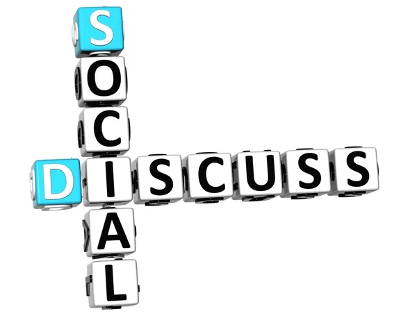 3D Discuss Social Crossword — Stock Photo, Image