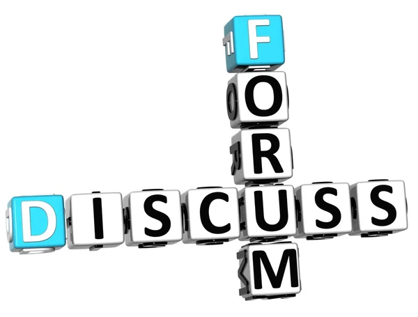 3D Discuss Forum Crossword — Stock Photo, Image