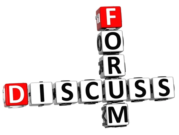3D Discuss Forum Crossword — Stock Photo, Image
