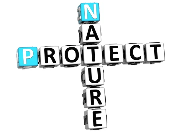 3D Nature Protect Crossword — Stock Photo, Image