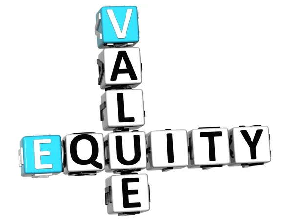 3D-waarde "equity" kruiswoordraadsel — Stockfoto