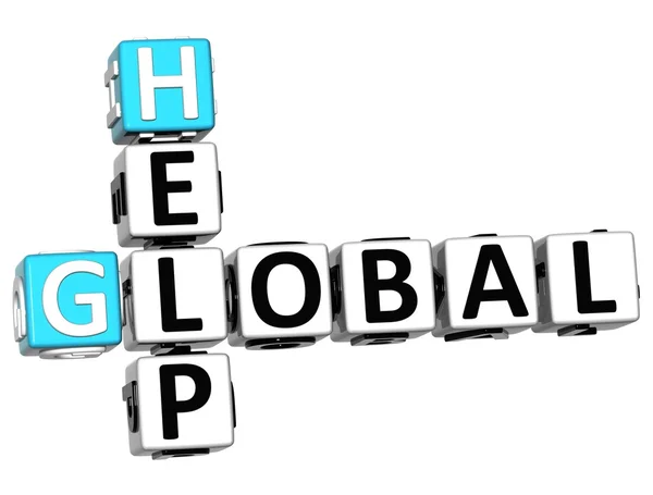 3d globale Hilfe Kreuzworträtsel — Stockfoto