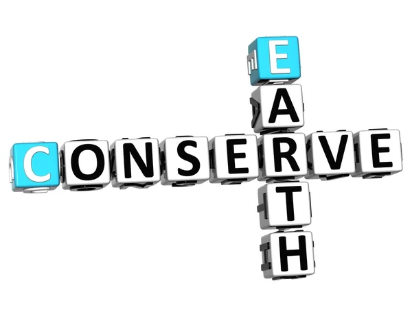 3D Earth Conserve Crossword — Stock Photo, Image