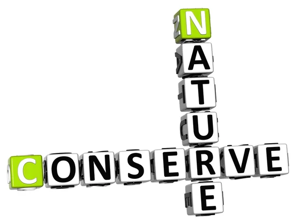 3D Nature Conserve Crossword — Stock Photo, Image