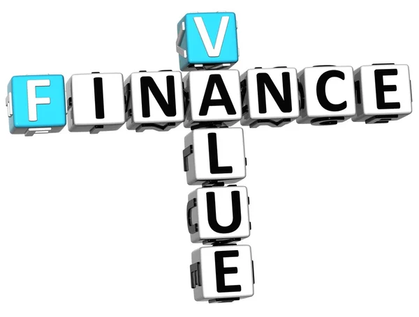 3D Finance Value Crossword — Stock Photo, Image