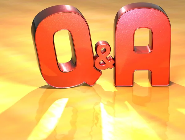 Palavra Q & A no fundo amarelo — Fotografia de Stock