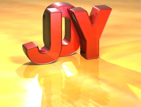 Woord vreugde op gele achtergrond — Stockfoto