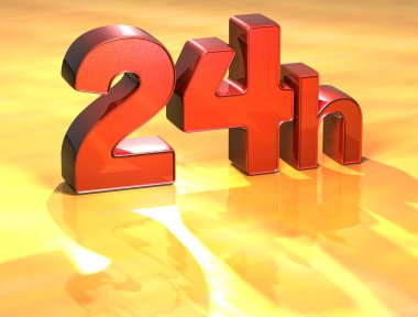 Word 24h on yellow background clipart