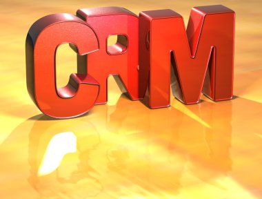 Word Crm on yellow background clipart