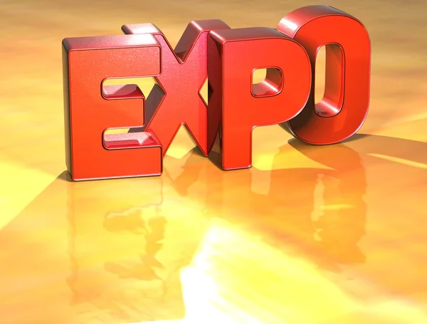 Palavra Expo no fundo amarelo — Fotografia de Stock