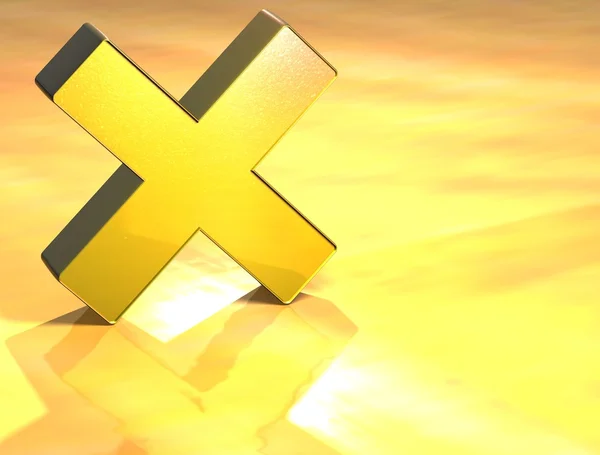 3D Letter X Gold Sign — Stock Photo, Image