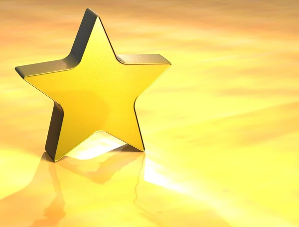 Sinal de ouro estrela 3D — Fotografia de Stock