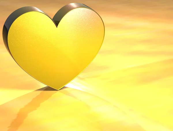 Signo de oro del corazón 3D —  Fotos de Stock