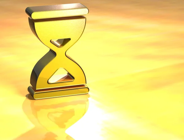 Золотой знак 3D-песочных часов — стоковое фото