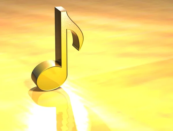 Nota de música 3D Signo de oro —  Fotos de Stock