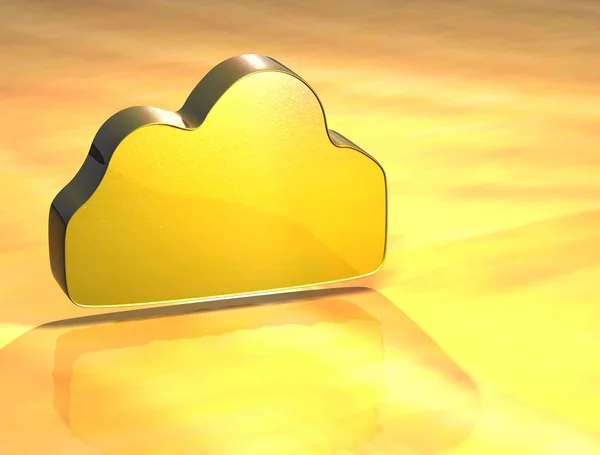 3D-wolk goud teken — Stockfoto