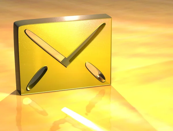 3D Envelope sinal de ouro — Fotografia de Stock