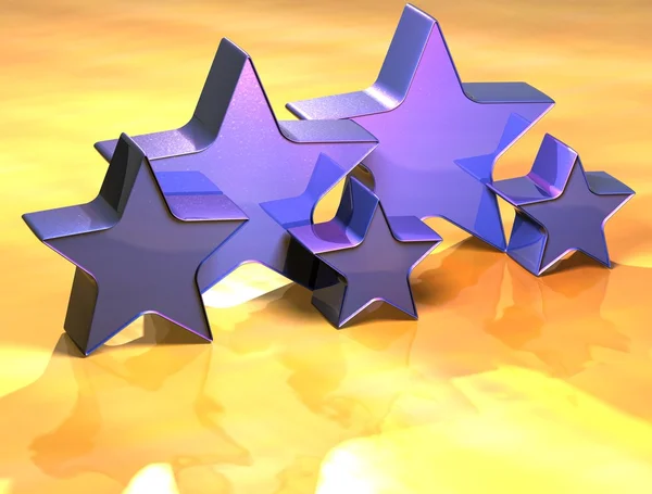 3D znak hvězdy zlaté — Stock fotografie